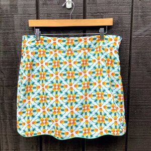 ZELOS Pineapple Medallion Print Skort w Zip, 8